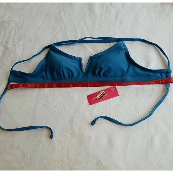 Xhilaration Juniors Bikini Top Size XS Blue V-Wire Bralette Bathing Suit Swim - Picture 7 of 7